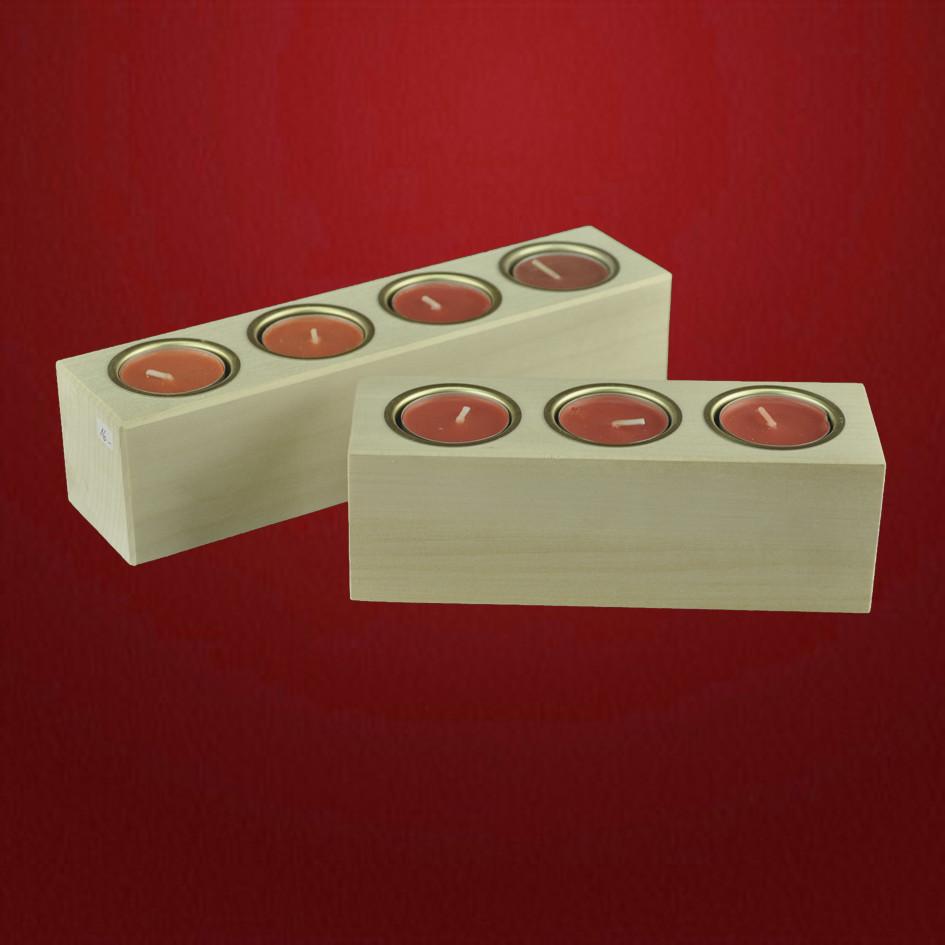 Teelicht mehrfach Teelicht mehrfach Lindenholz roh - Schnitzstube Stadlhofer Shop