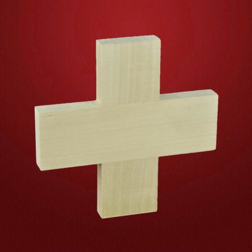 Kreuz gleichschenkelig Lindenholz roh - Schnitzstube Stadlhofer Shop
