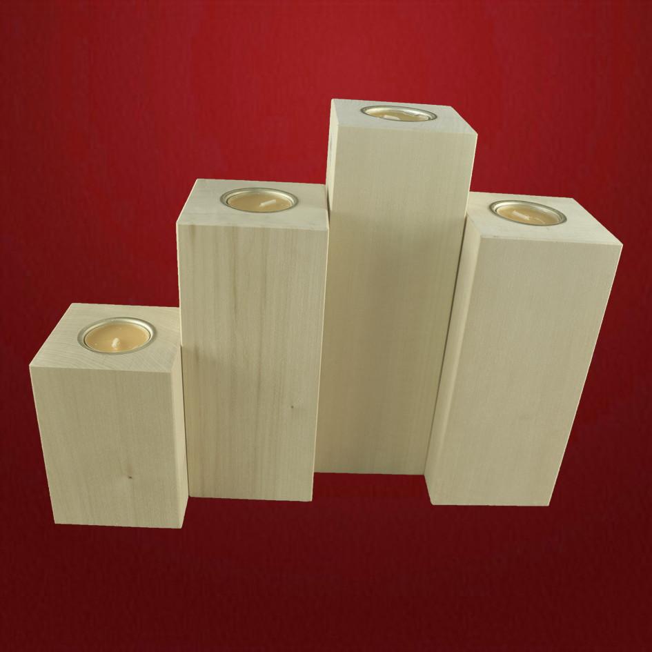 Kerzenblöcke vierteilig Kerzenblöcke vierteilig Lindenholz roh - Schnitzstube Stadlhofer Shop