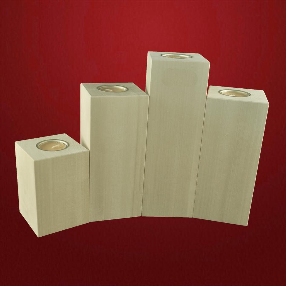 Kerzenblöcke vierteilig Kerzenblöcke vierteilig Lindenholz roh - Schnitzstube Stadlhofer Shop