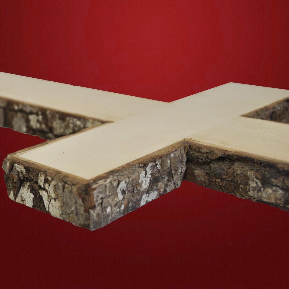Kreuz mit Rinde Kreuz mit Rinde Lindenholz roh - Schnitzstube Stadlhofer Shop