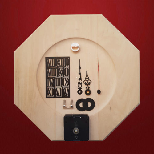 Set Achteckuhr mit Sternblumen - Schnitzstube Stadlhofer