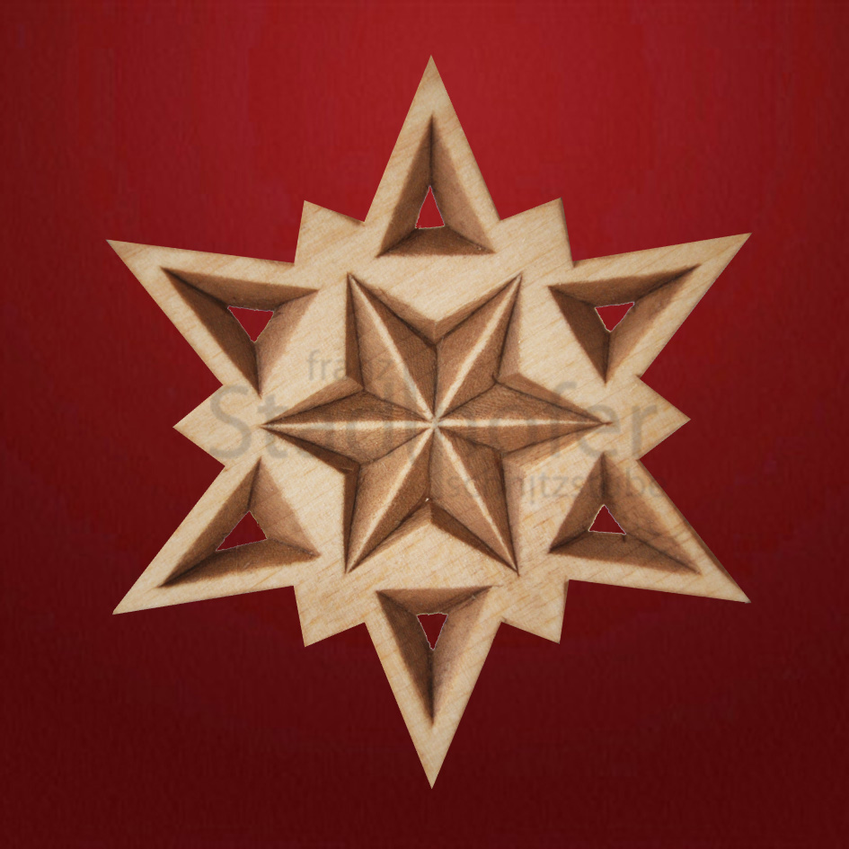 Geschnitzter Stern Nr. 01 Geschnitzte Sterne - Schnitzstube Stadlhofer