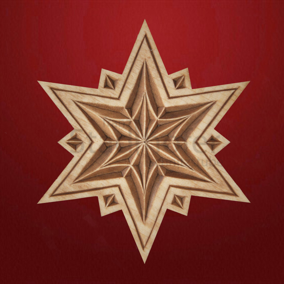 Geschnitzter Stern Nr. 04 Geschnitzte Sterne - Schnitzstube Stadlhofer