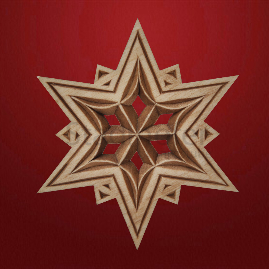 Geschnitzter Stern Nr. 05 Geschnitzte Sterne - Schnitzstube Stadlhofer