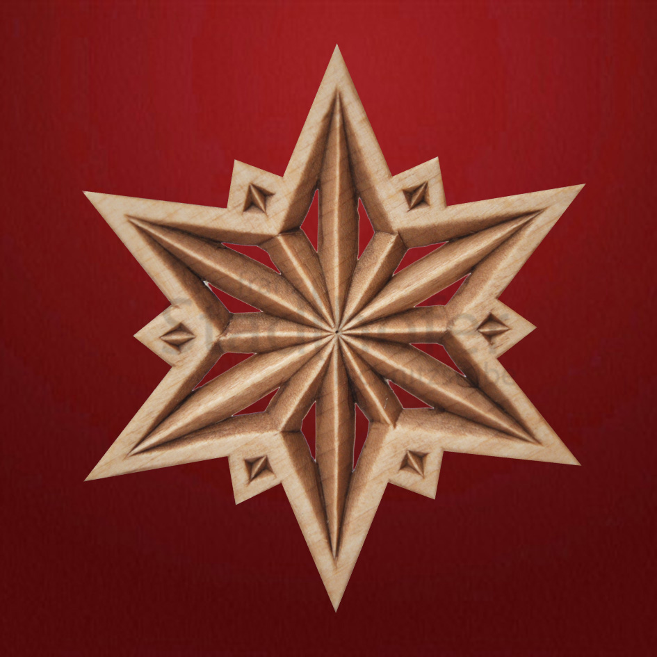 Geschnitzter Stern Nr. 06 Geschnitzte Sterne - Schnitzstube Stadlhofer