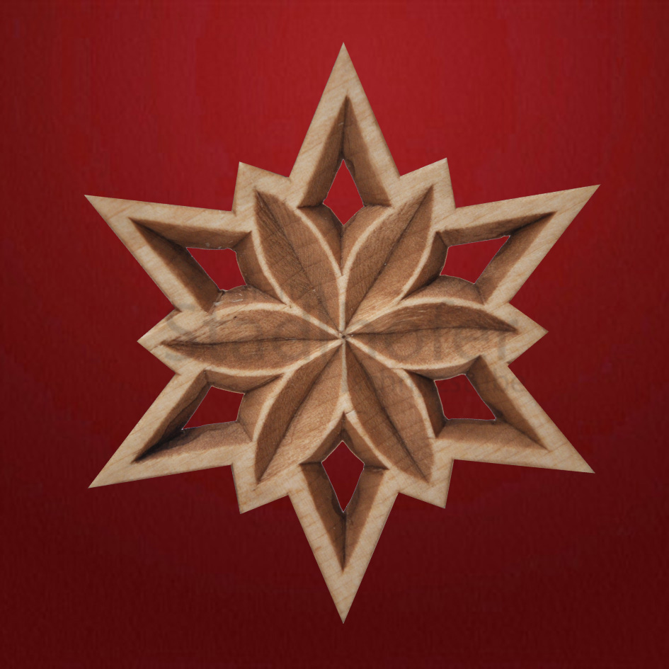 Geschnitzter Stern Nr. 07 Geschnitzte Sterne - Schnitzstube Stadlhofer
