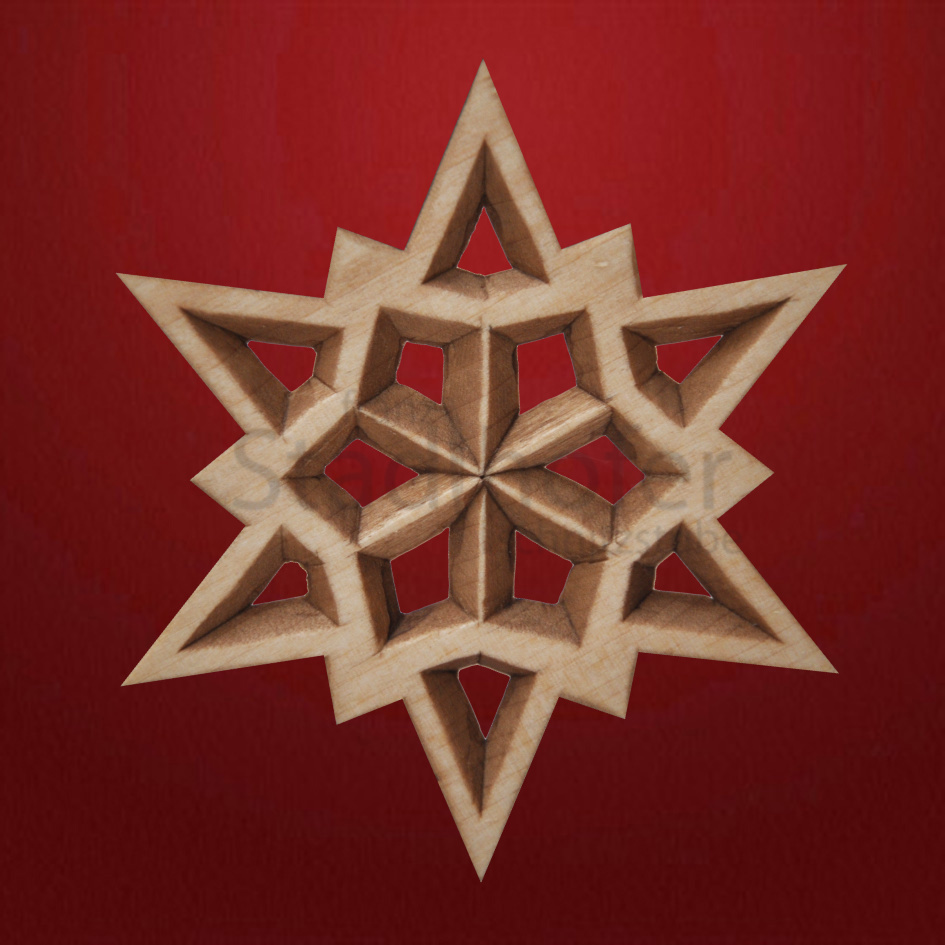 Geschnitzter Stern Nr. 08 Geschnitzte Sterne - Schnitzstube Stadlhofer