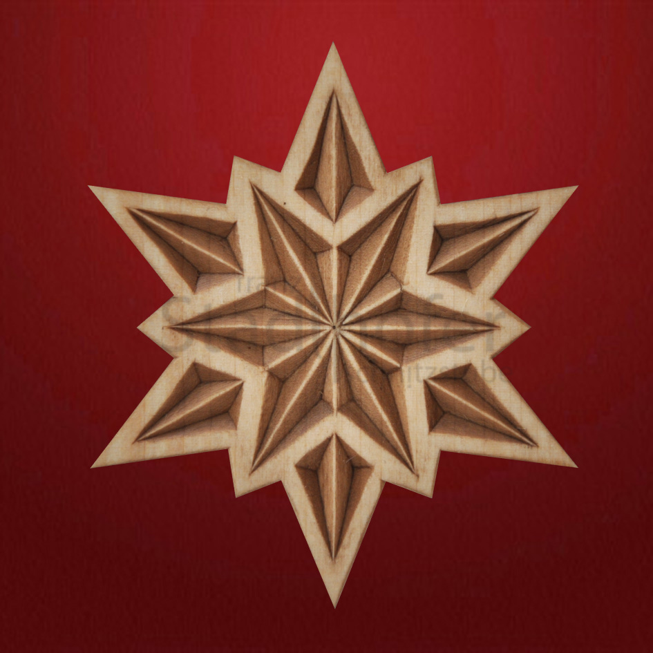 Geschnitzter Stern Nr. 09 Geschnitzte Sterne - Schnitzstube Stadlhofer