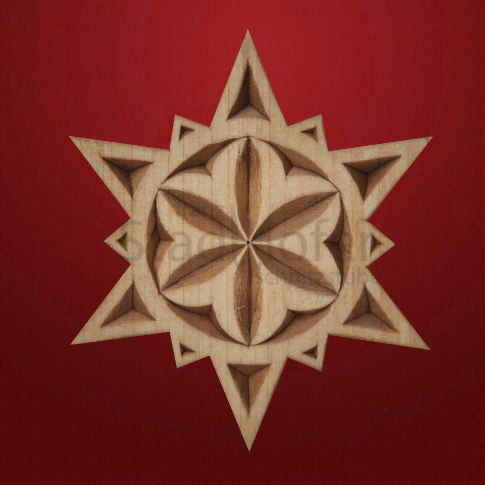 Geschnitzter Stern Nr. 10 Geschnitzte Sterne - Schnitzstube Stadlhofer