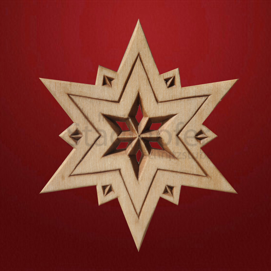 Geschnitzter Stern Nr. 11 Geschnitzte Sterne - Schnitzstube Stadlhofer
