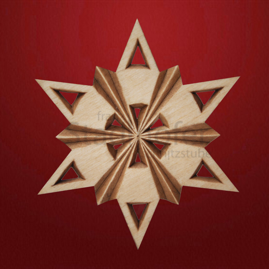 Geschnitzter Stern Nr. 12 Geschnitzte Sterne - Schnitzstube Stadlhofer
