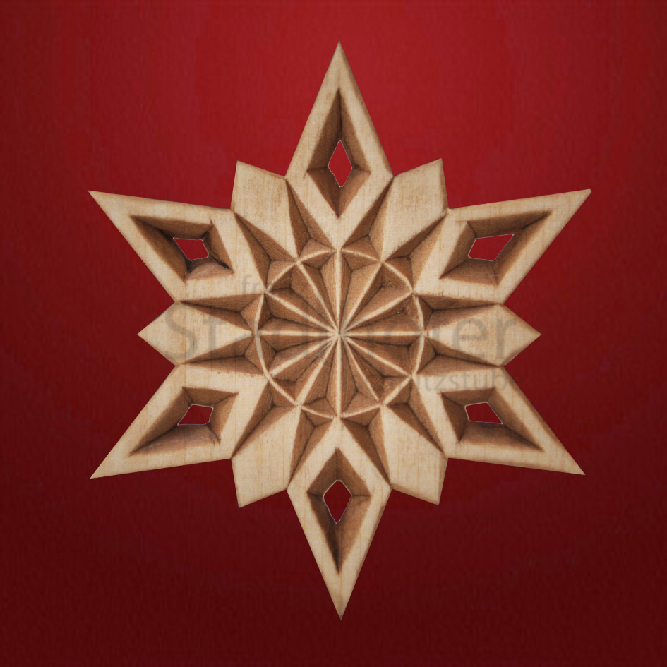 Geschnitzter Stern Nr. 13 Geschnitzte Sterne - Schnitzstube Stadlhofer