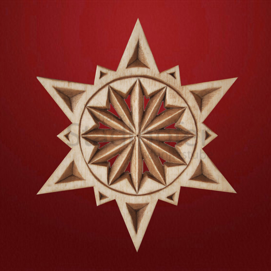 Geschnitzter Stern Nr. 14 Geschnitzte Sterne - Schnitzstube Stadlhofer