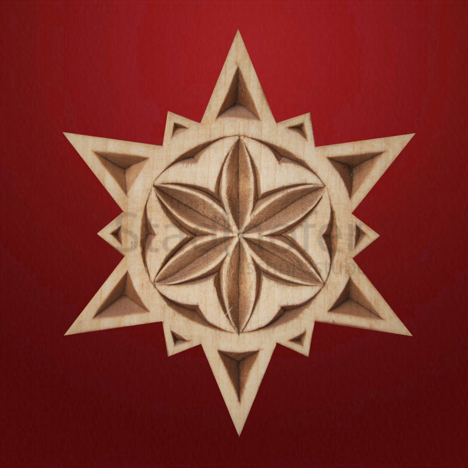 Geschnitzter Stern Nr. 16 Geschnitzte Sterne - Schnitzstube Stadlhofer