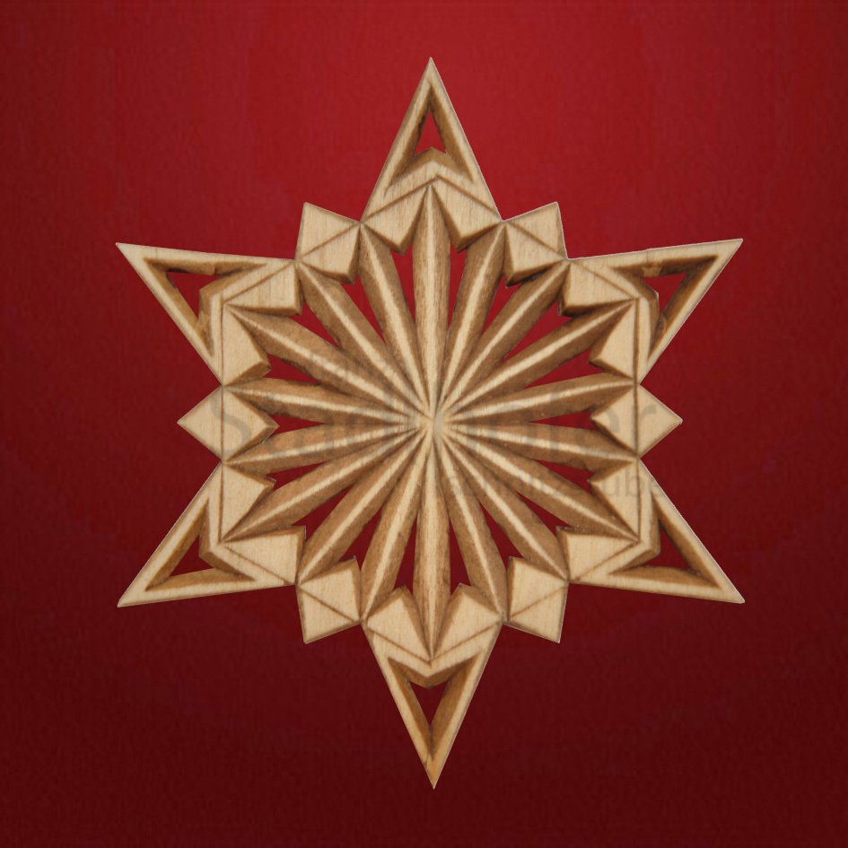 Geschnitzter Stern Nr. 17 Geschnitzte Sterne - Schnitzstube Stadlhofer