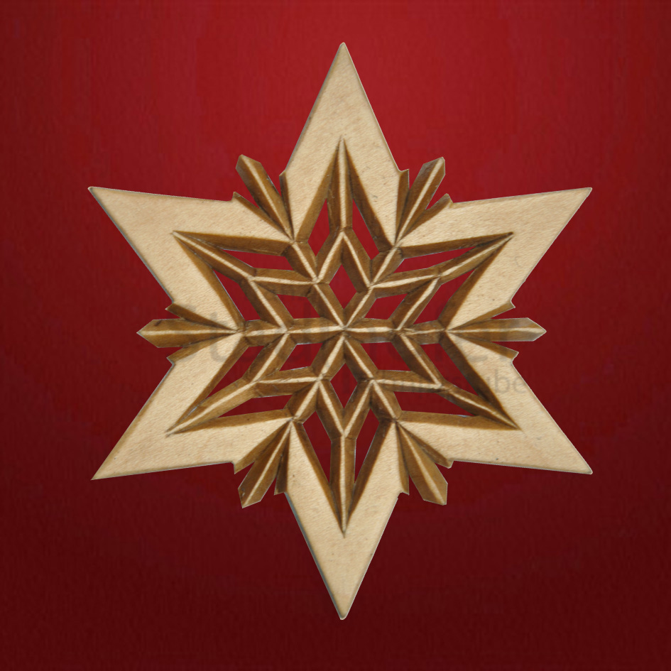 Geschnitzter Stern Nr. 19 Geschnitzte Sterne - Schnitzstube Stadlhofer