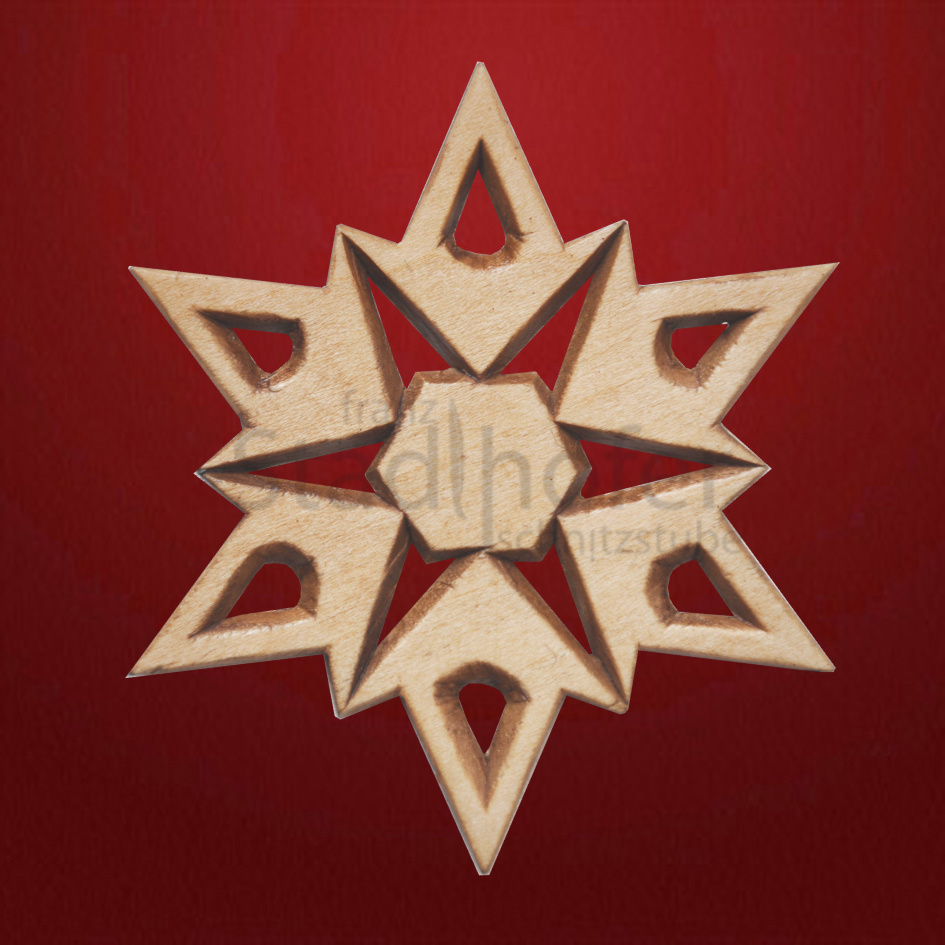 Geschnitzter Stern Nr. 21 Geschnitzte Sterne - Schnitzstube Stadlhofer
