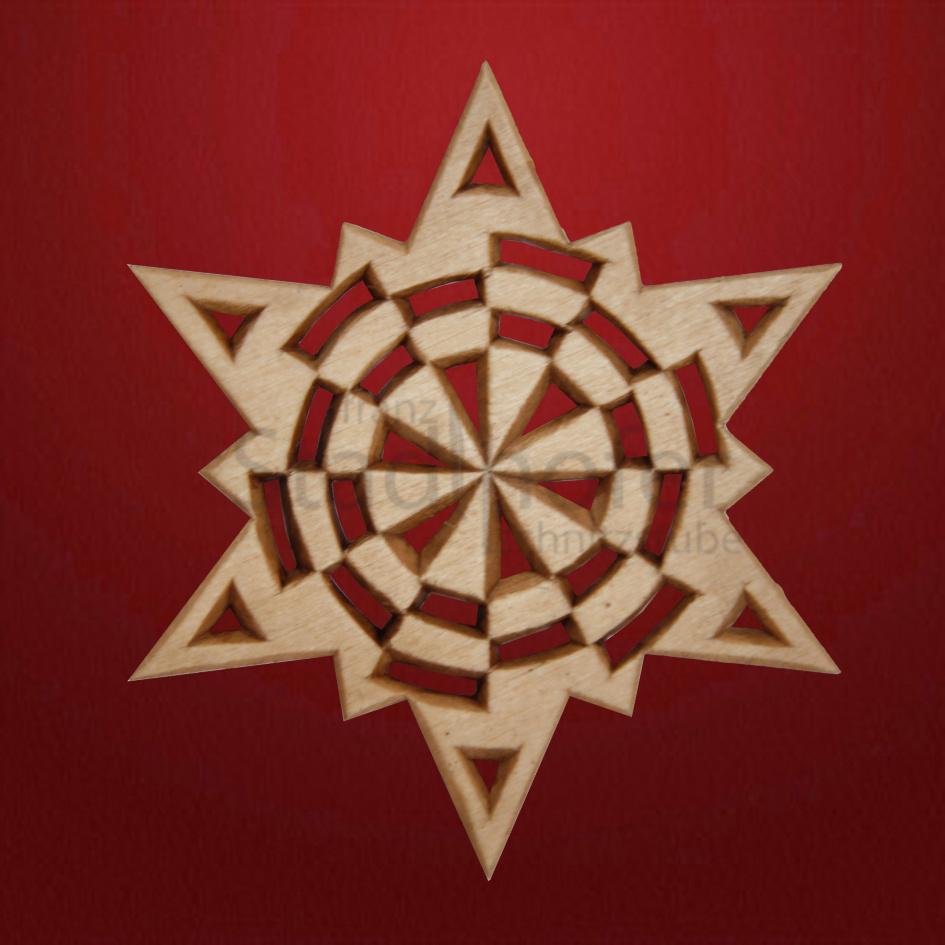 Geschnitzter Stern Nr. 25 Geschnitzte Sterne - Schnitzstube Stadlhofer