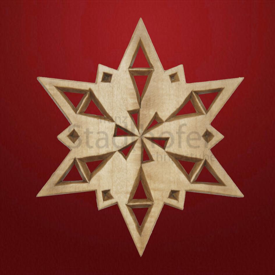 Geschnitzter Stern Nr. 27 Geschnitzte Sterne - Schnitzstube Stadlhofer