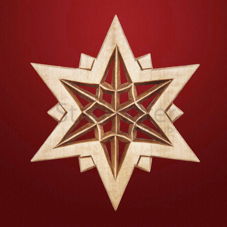 Geschnitzter Stern Nr. 30 Geschnitzte Sterne - Schnitzstube Stadlhofer
