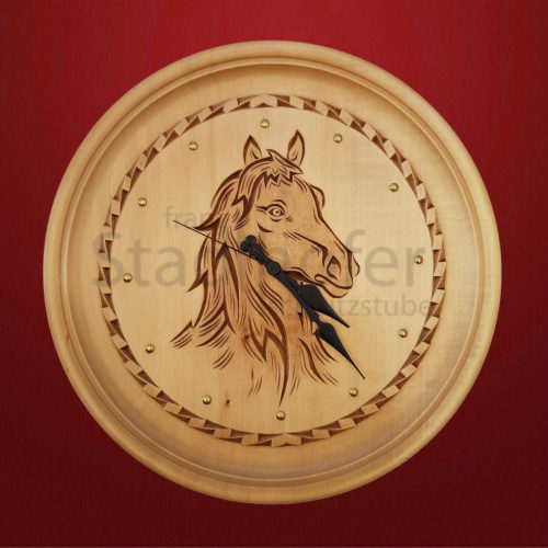 Uhrenset Pferdekopf - Schnitzstube Stadlhofer